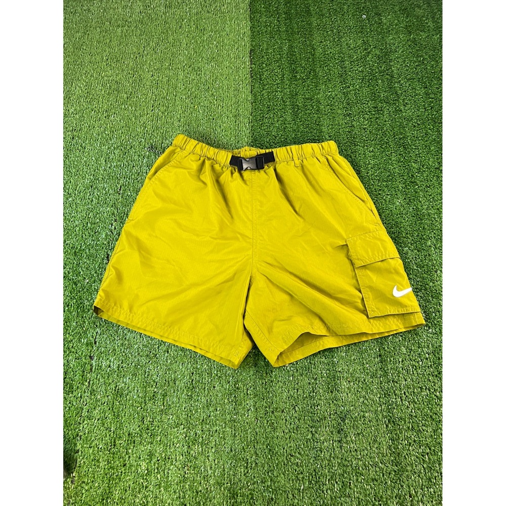 Nike Return‎ to Zero Mens SM Ripstop Cargo Shorts Mustard Green Belt DM6833-395